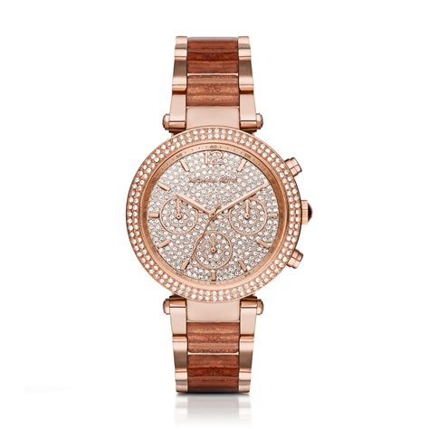 michael kors parker pavé gold-tone watch 250.00|Michael Kors Rose Gold.